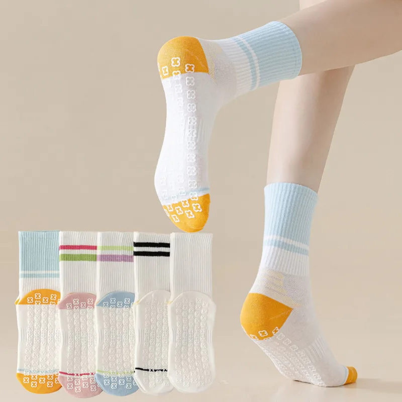 Grip Sock Yoga - 2pairs Non-Slip Grip Sock Slipper Indoor