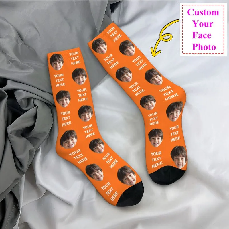 Dress Sock Men - Personalized Photo Text Custom Men Women