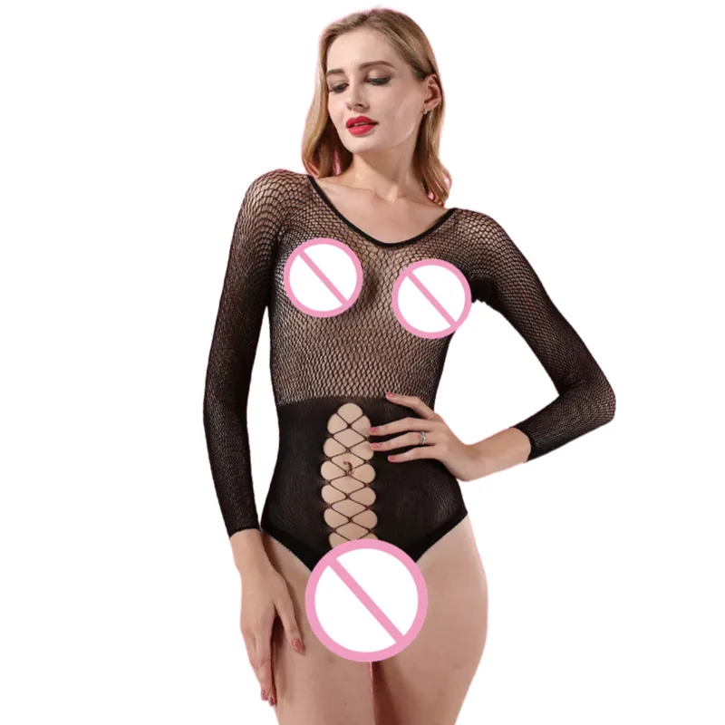 Fishnet Stocking Women - Sexy Black Fishnet Lingerie Bodysuit Women