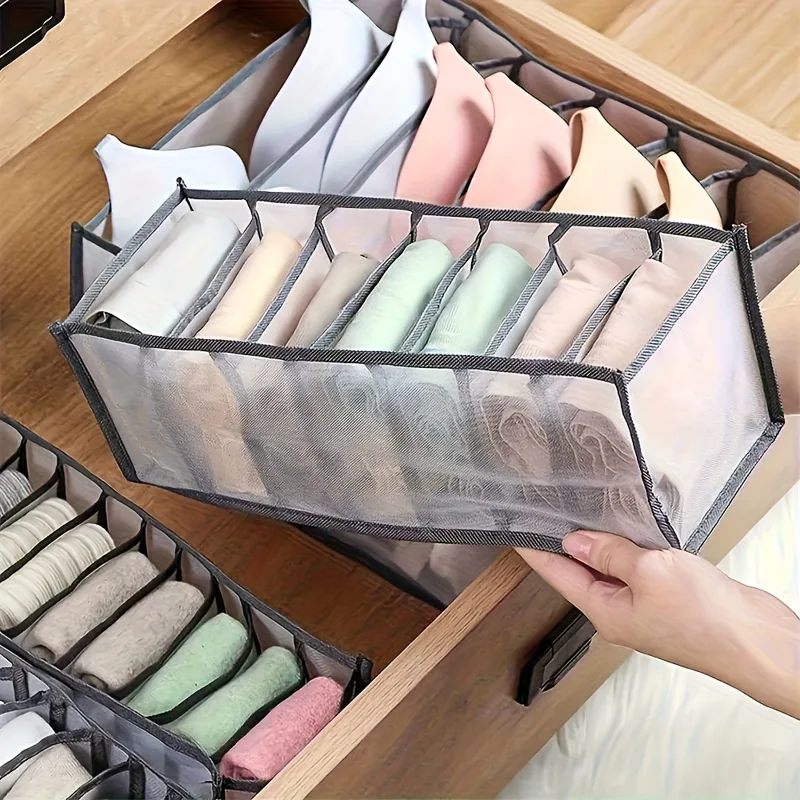 Sock Organizer Tray - 7 Grids Underwear Drawer Organizer Socks