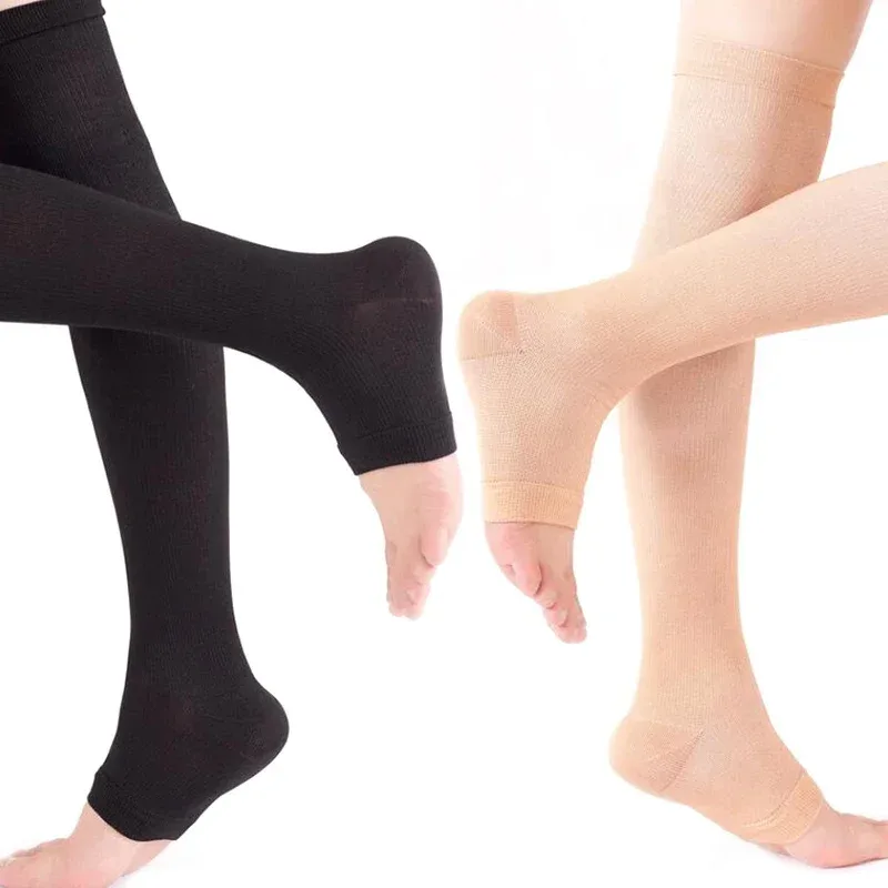 Compression Sleeve Calf - 1 Pair Toe to Knee Compression