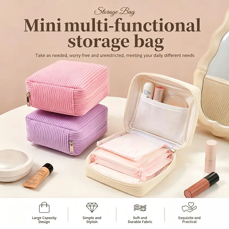Sock Organizer Tray - Large Capacity Sanitary Pads Bag Cosmetics