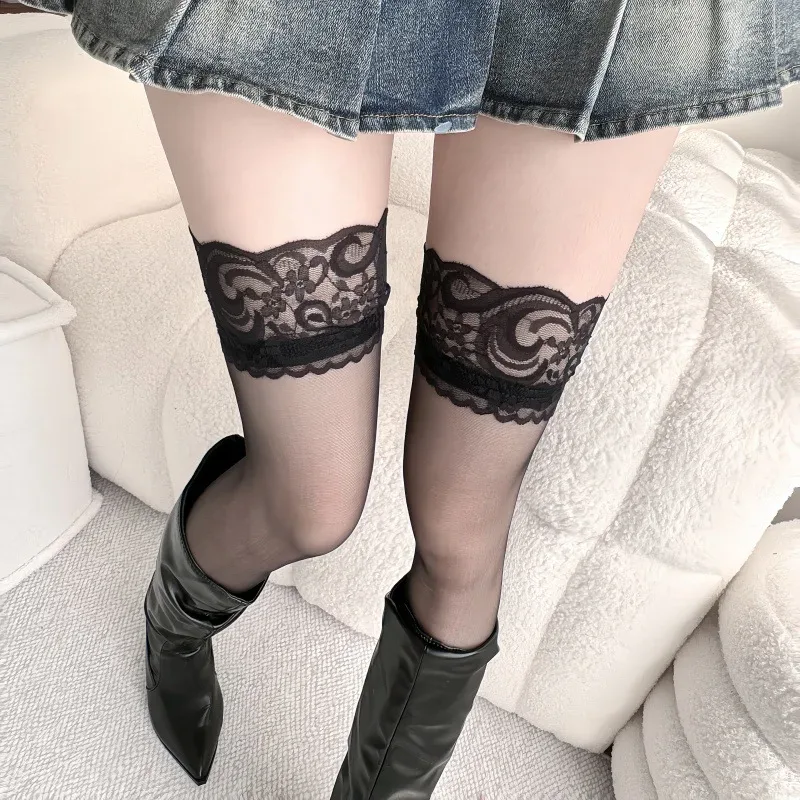 Tights Pantyhose Sheer - Lace Stockings Women Belt Floral Elastic