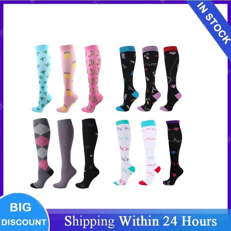 Cotton Crew Sock Pack - 3 Pairs/Packs Multiple Styles Women Men