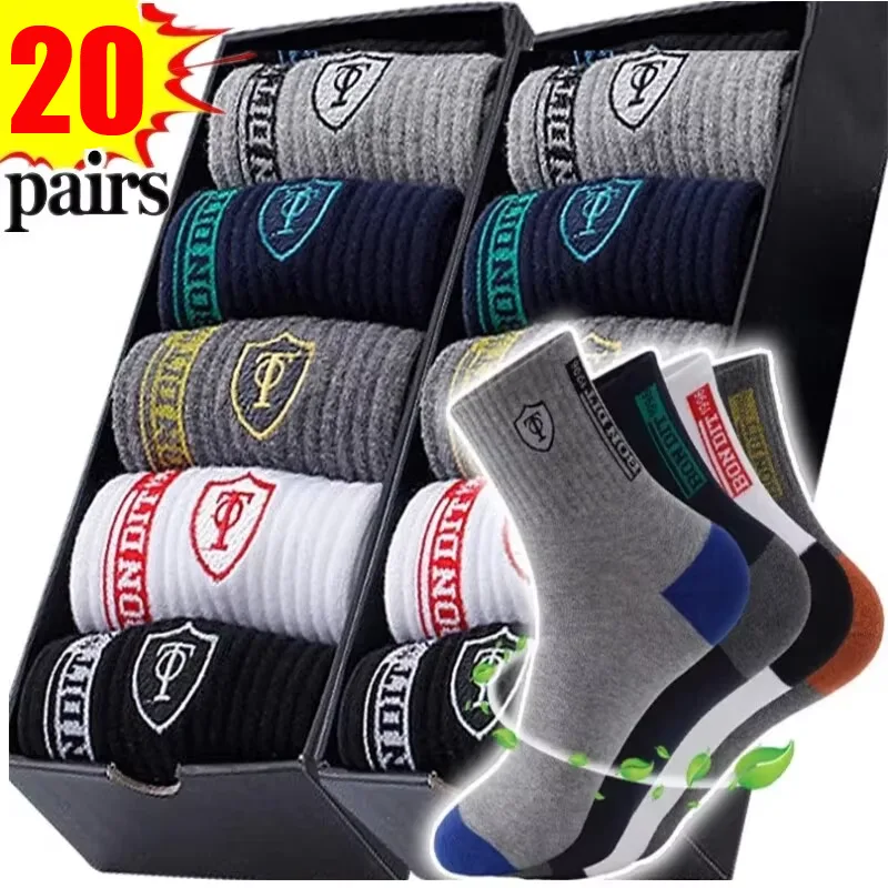 Cotton Crew Sock Pack - Men's 20-Pack Premium Thermal Crew Socks