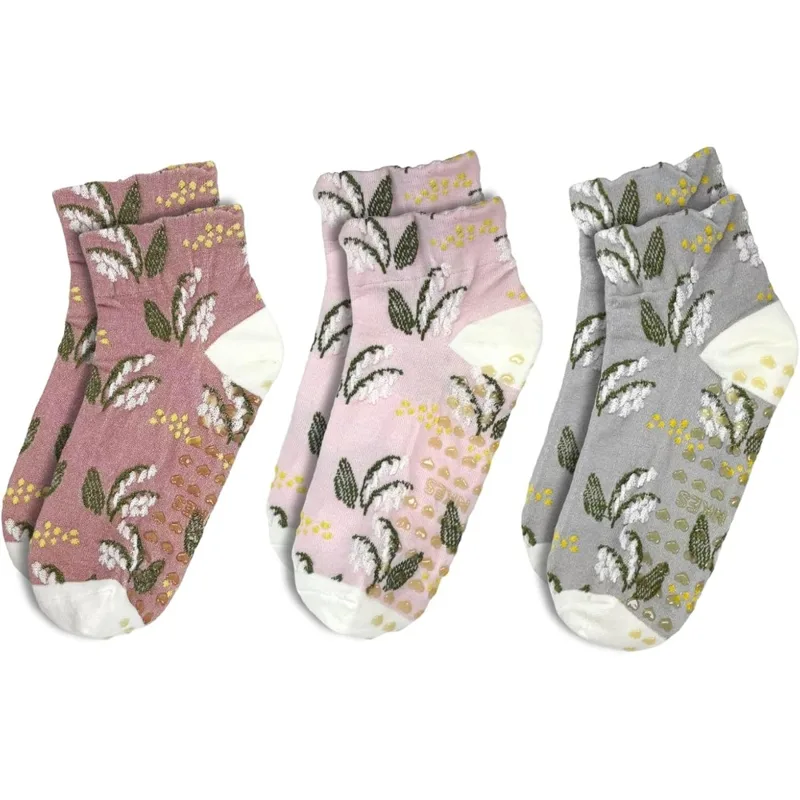 Grip Sock Yoga - Floral Jacquard Yoga Socks for Women