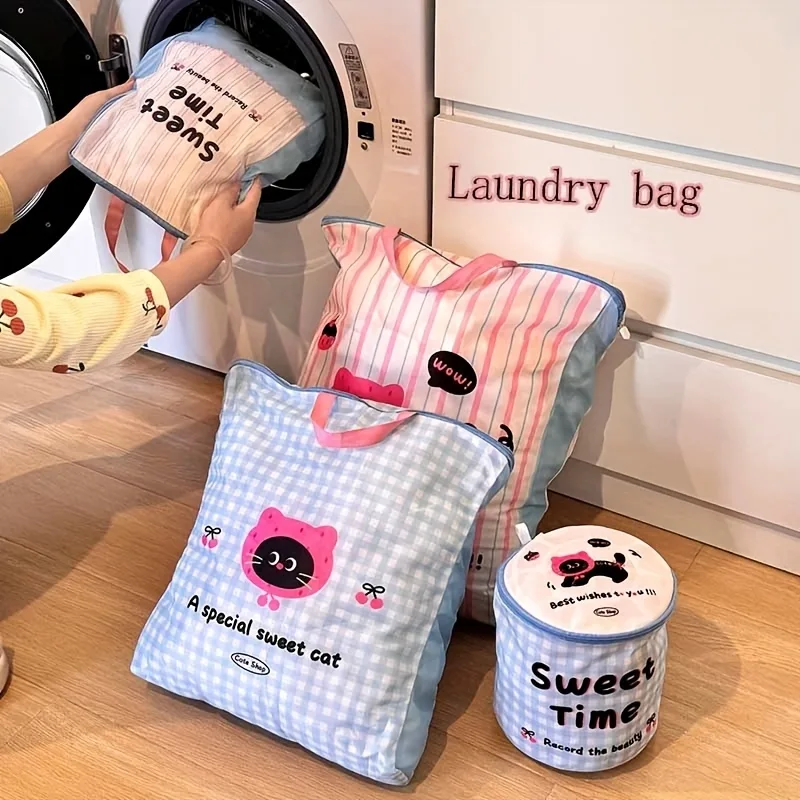 Sock Organizer Tray - Cute Cat Panda Laundry Bag, Durable