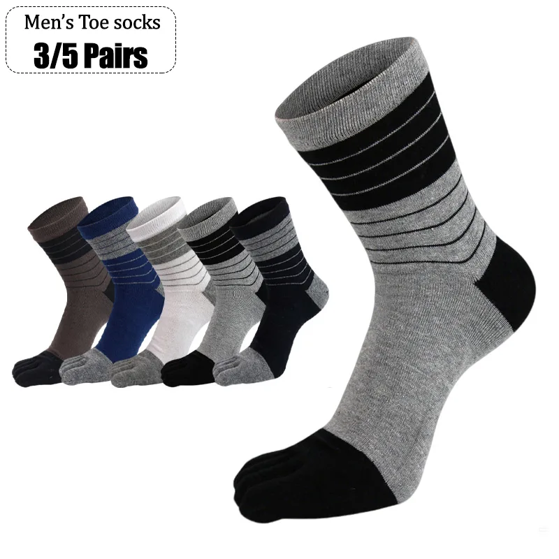Toe Sock Split - 3/5 Pairs Men Five Toe Crew
