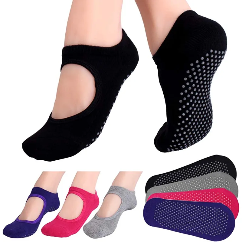 Grip Sock Yoga - Backless Non-slip Fitness Pilates Socks Cotton