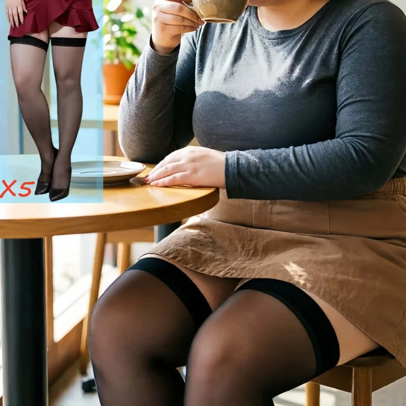 Thigh High Sock Stay Up - 5pairs Plus Size Lace Top Thigh