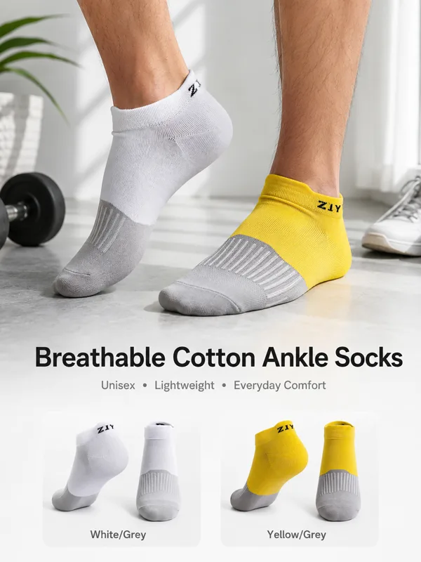 Ankle Sock Low Cut - 1/4/6Pairs Men's Color Block Ankle Socks