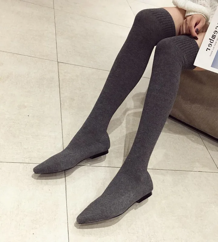 Boot Sock Slouchy - AIYKAZYSDL 2024 Autumn Kitten Low Heel