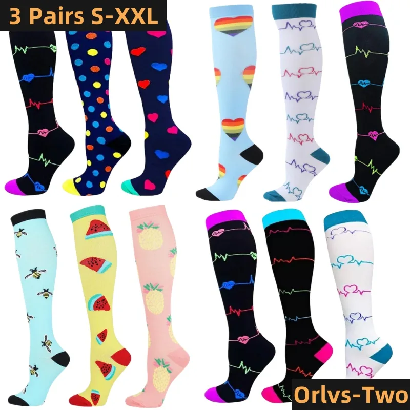 Compression Sock Medical - S-XXL 3 Pairs Free Shipping Nurse