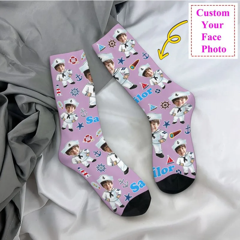Dress Sock Men - Funny Sailor Nautical Captain Custom Dress