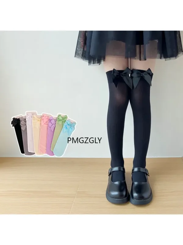 Girls Stockings * Pink Bow Kne - Thigh High Sock Stay Up review and price