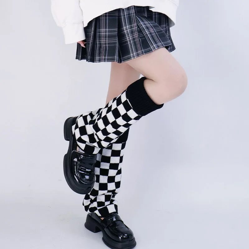 Black White Checkered Leg Warm - Boot Sock Slouchy review and price