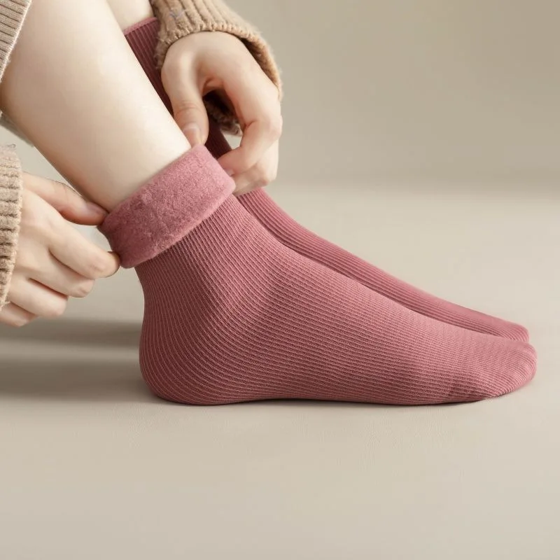 1-4Pairs  Warm Fleece Lined Mi - Boot Sock Slouchy review and price