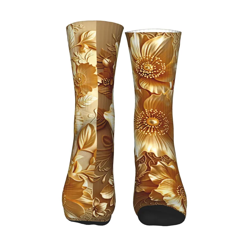 3D Embossed Golden Floral Seam - Dress Sock Men review and price