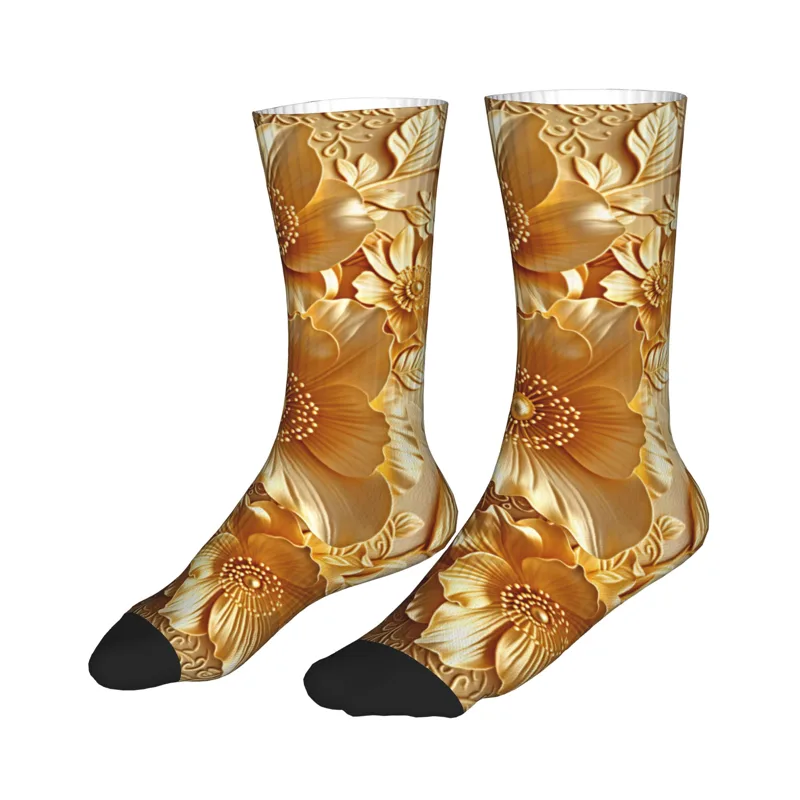 3D Embossed Golden Floral Seam - Dress Sock Men review and price