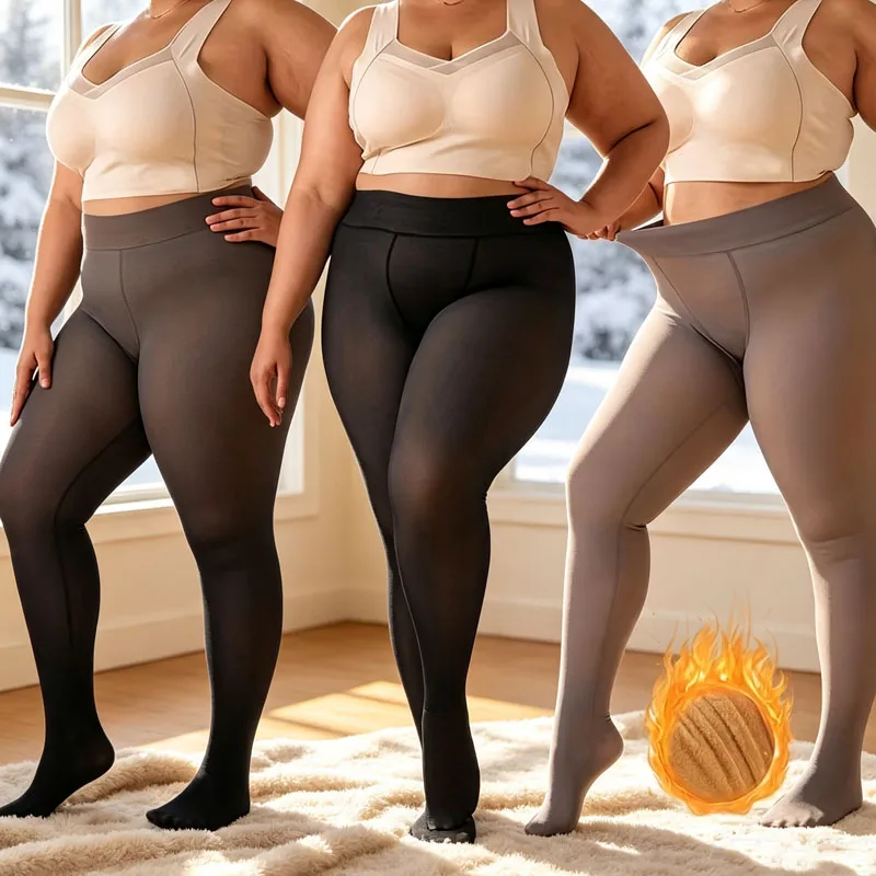 1-2Pairs Opaque Plus Size Flee - Tights Pantyhose Sheer review and price