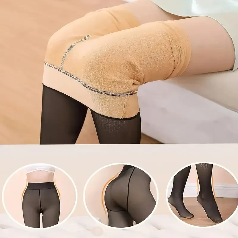 1-2Pairs Opaque Plus Size Flee - Tights Pantyhose Sheer review and price