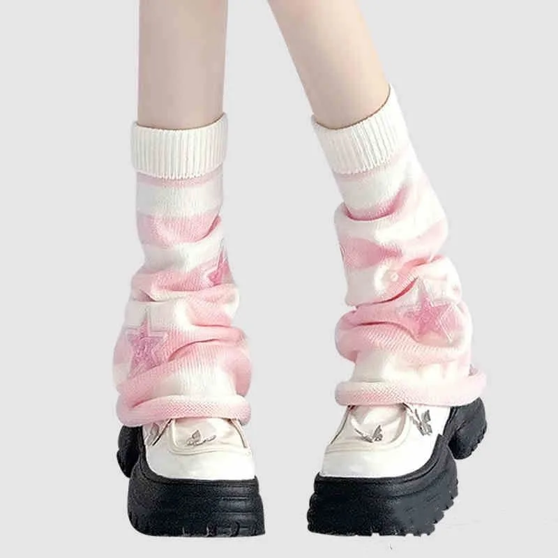 Y2K Striped Leg Warmers Star R - Boot Sock Slouchy review and price