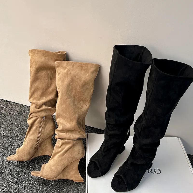 AIYKAZYSDL Strange Wedge Heel  - Boot Sock Slouchy review and price