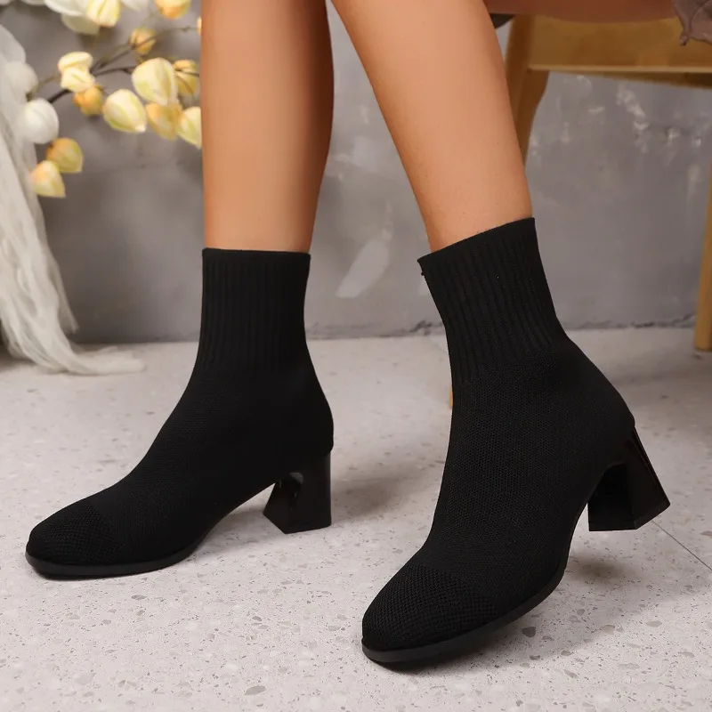 Women's Ankle Boots Knitted He - No Show Sock Women review and price