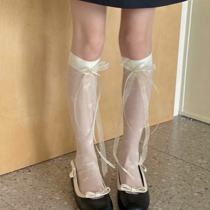 Sweet Bow Lace Sunscreen Calf  - Silk Sock Bamboo review and price