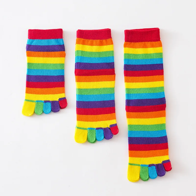 Women's Socks Rainbow Striped  - Toe Sock Split review and price