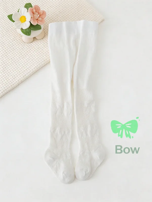 3/1 Pcs Girls White Bow Print  - Tights Pantyhose Sheer review and price