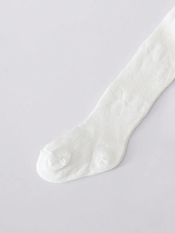 3/1 Pcs Girls White Bow Print  - Tights Pantyhose Sheer review and price