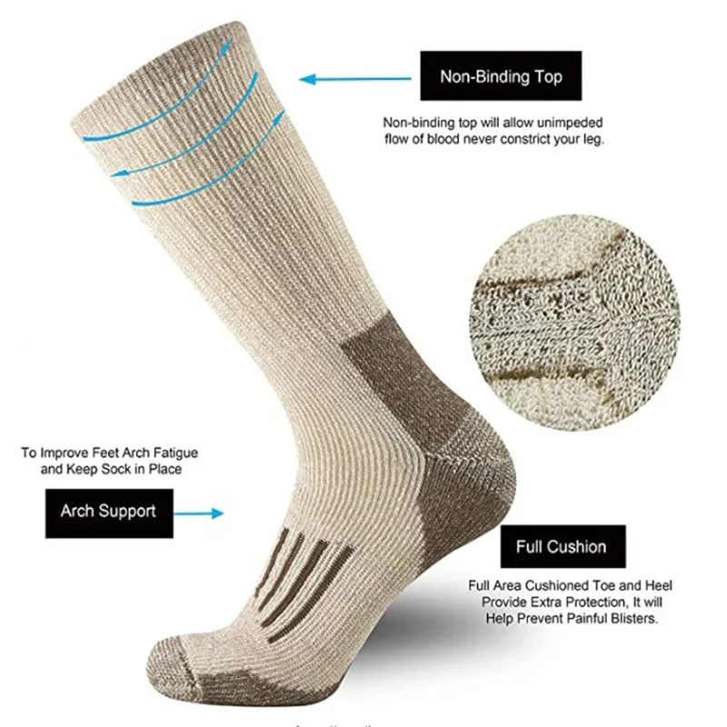 80% Wool Socks Thicken Warm Hi - Wool Hiking Sock review and price